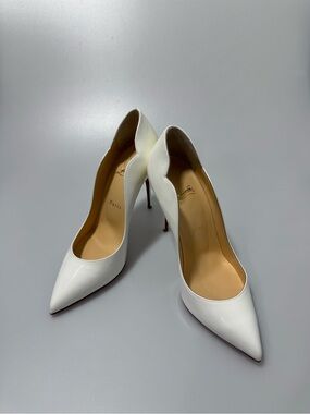 Christian Louboutin Hot Chick 100mm Leather Pumps White Women’s 37.5